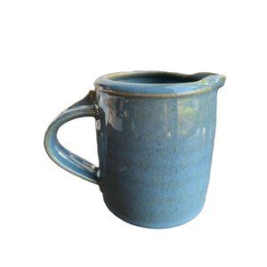 Signed Art Pottery Pitcher Handle Blue Studio Pottery 1998